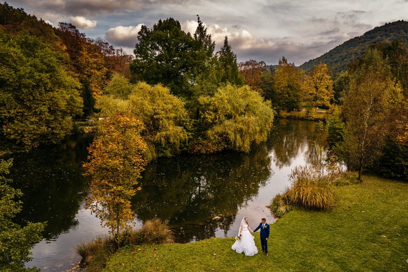 Svadobná fotografia z dronu, zaber 13